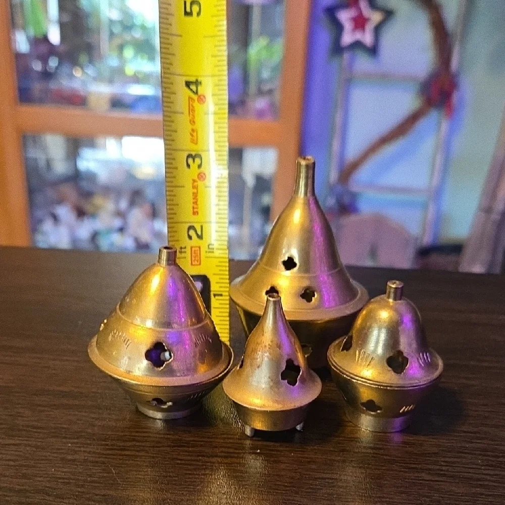 Set of 4 Brass Incense Holders